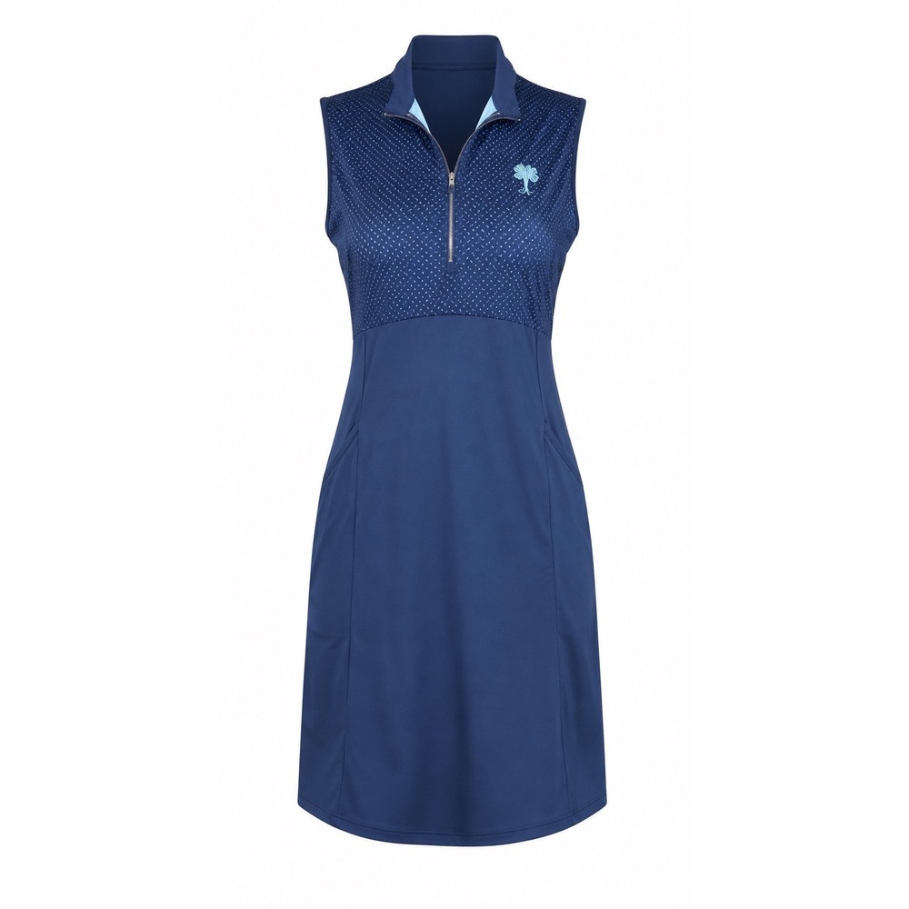 Athletic‎ dress Navy Dot Quarter Zip Sleeveless Medium resortwear travel tennis
